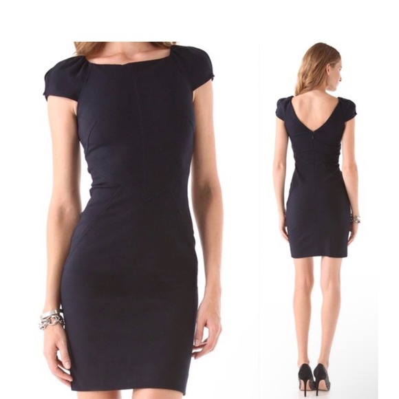 Diane Von‎ Furstenberg dress 2 Helen women's  black seam cap sleeve knee length - Picture 8 of 16